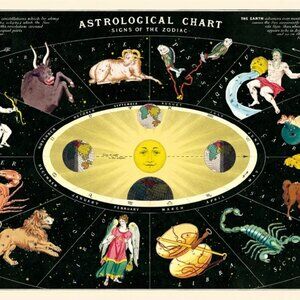 Wood Framed & Mounted “Astrological Chart” Wall Art